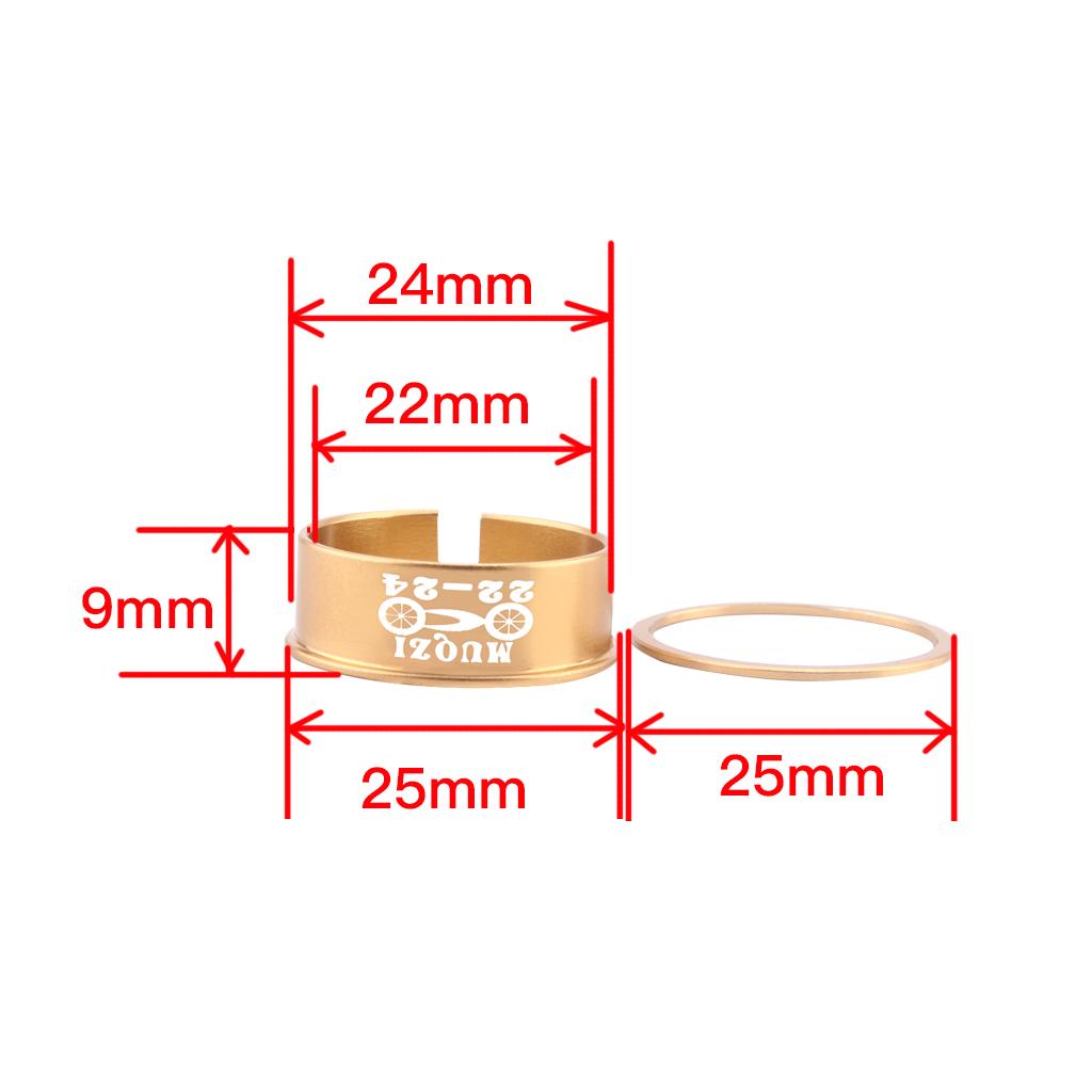 Bicycle Bike Bottom Bracket Washer 24mm to 22mm Axis Conversion Set Gold