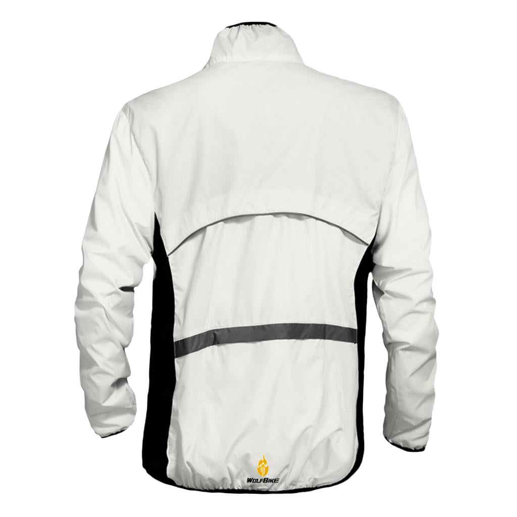 Bicycle Cycling Jacket Sports Clothing Windproof Coats Jersey M  White