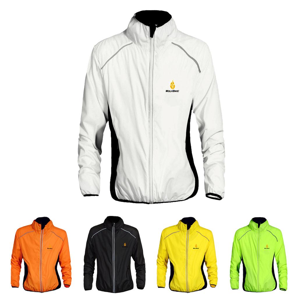 Bicycle Cycling Jacket Sports Clothing Windproof Coats Jersey M  White