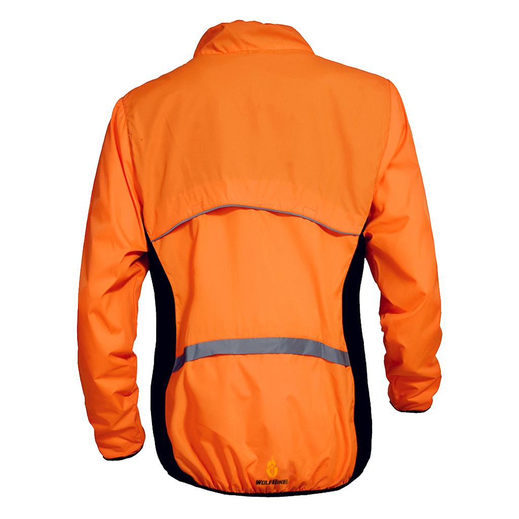 Bicycle Cycling Jacket Sports Clothing Windproof Coats Jersey M  Orange