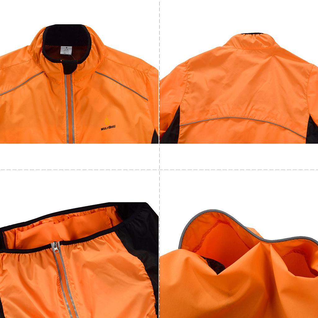 Bicycle Cycling Jacket Sports Clothing Windproof Coats Jersey M  Orange