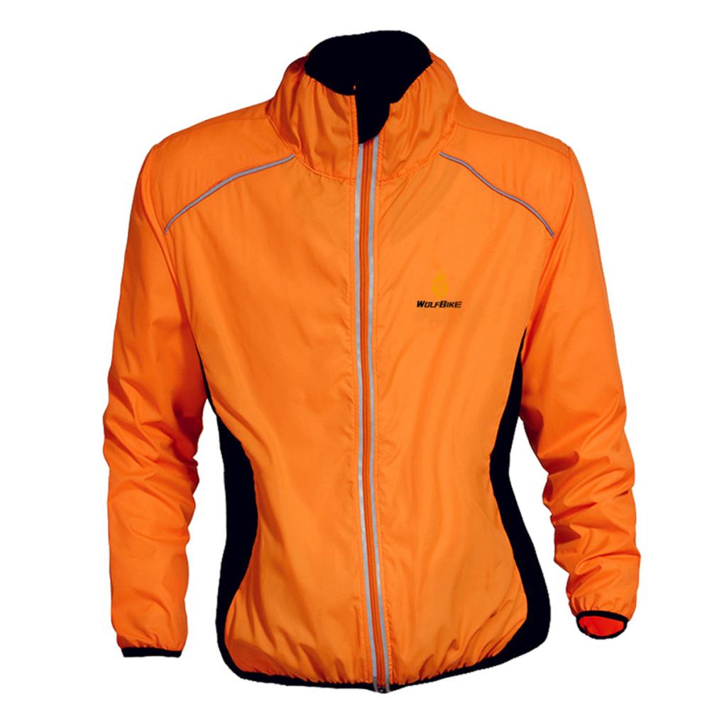 Bicycle Cycling Jacket Sports Clothing Windproof Coats Jersey M  Orange
