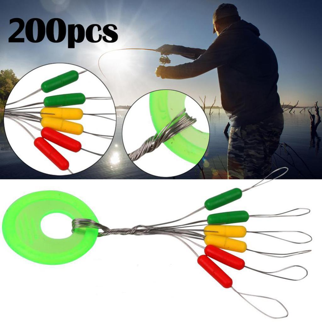 200Pcs Rubber Fising Float Stopper Space Beans Fishing Line Stoppers Bobber