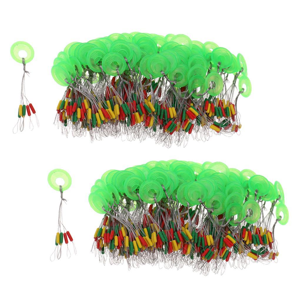 200Pcs Rubber Fising Float Stopper Space Beans Fishing Line Stoppers Bobber