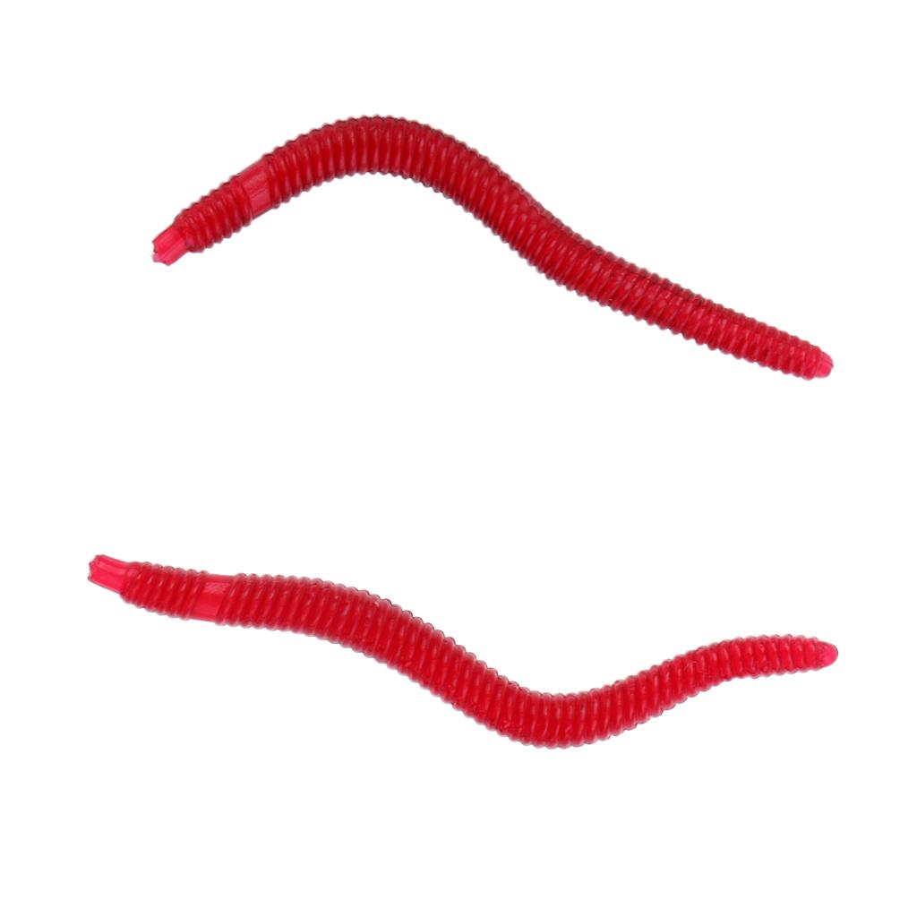 100pcs Fish Soft Earthworm Earth Worm Silicone Fishing Bait Lure Tackle
