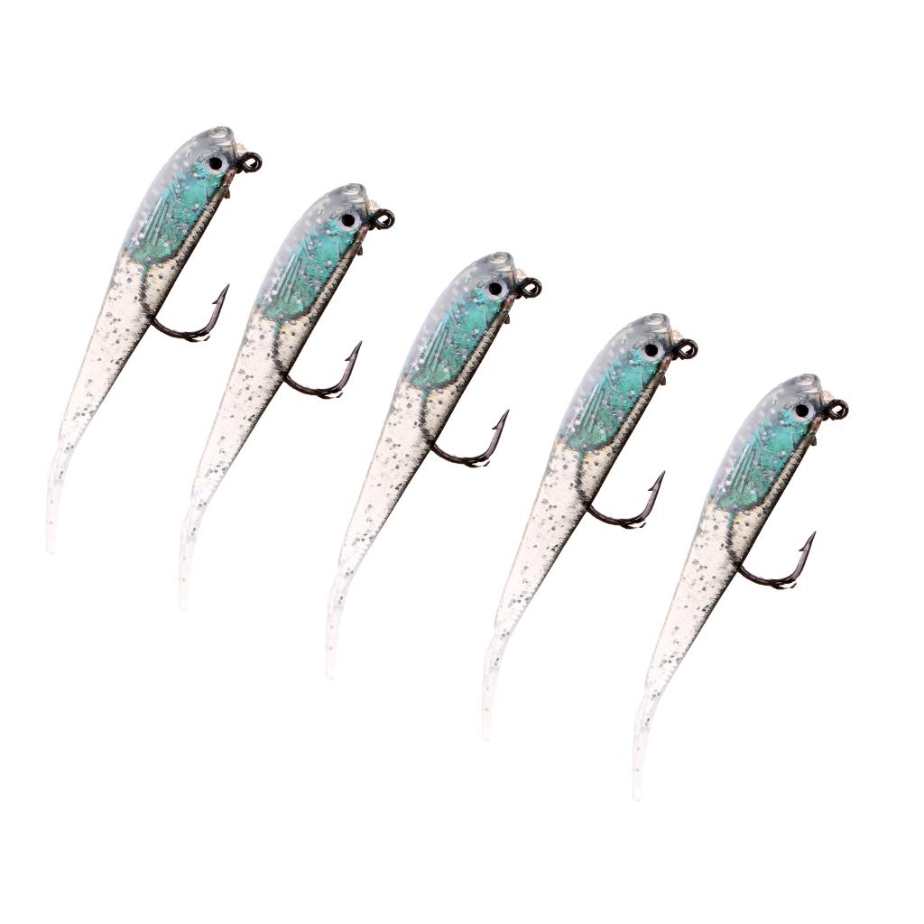 Vivid Minnow Fishing Lures Soft Baits 3D fish eye Artificial Baits 5pcs