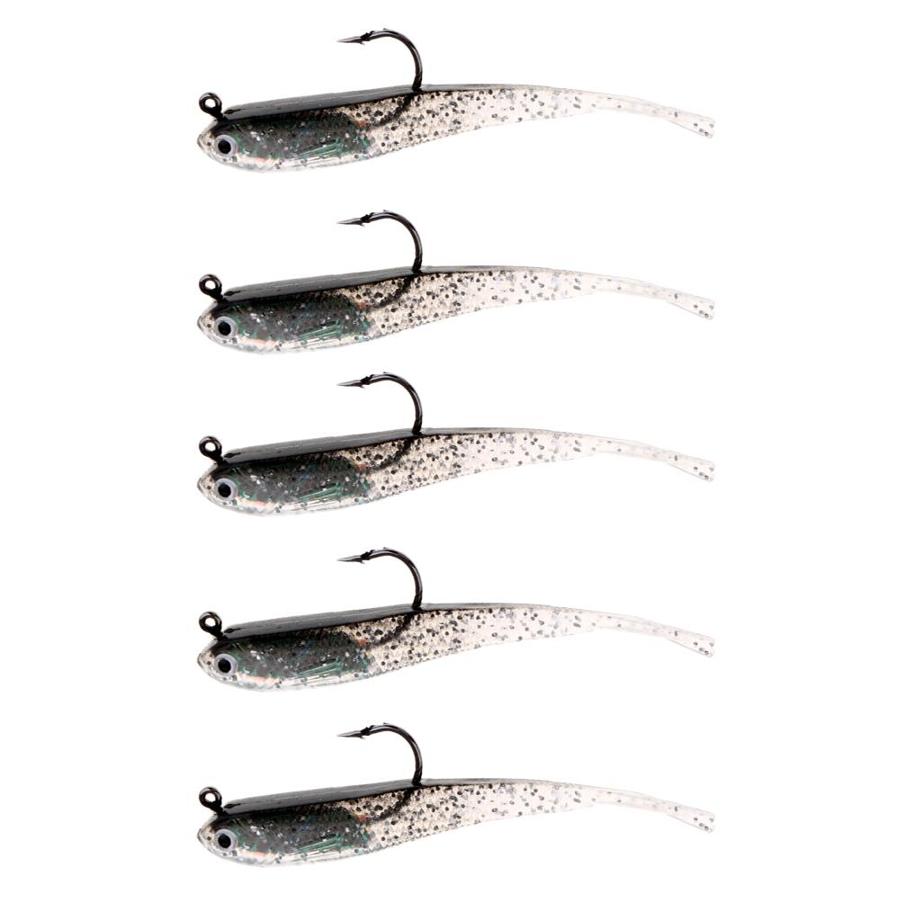 Vivid Minnow Fishing Lures Soft Baits 3D fish eye Artificial Baits 5pcs