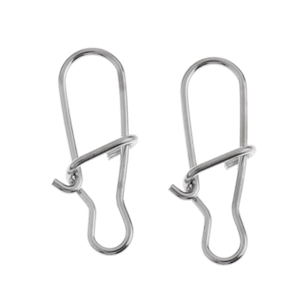 100pcs Nice Fastlock Snap Stainless Steel Fishing Duo-lock Snaps Hooks 4#