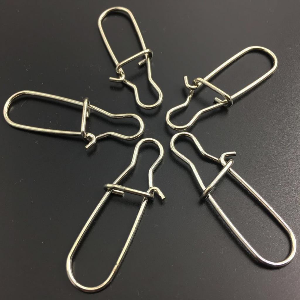 100pcs Nice Fastlock Snap Stainless Steel Fishing Duo-lock Snaps Hooks 4#