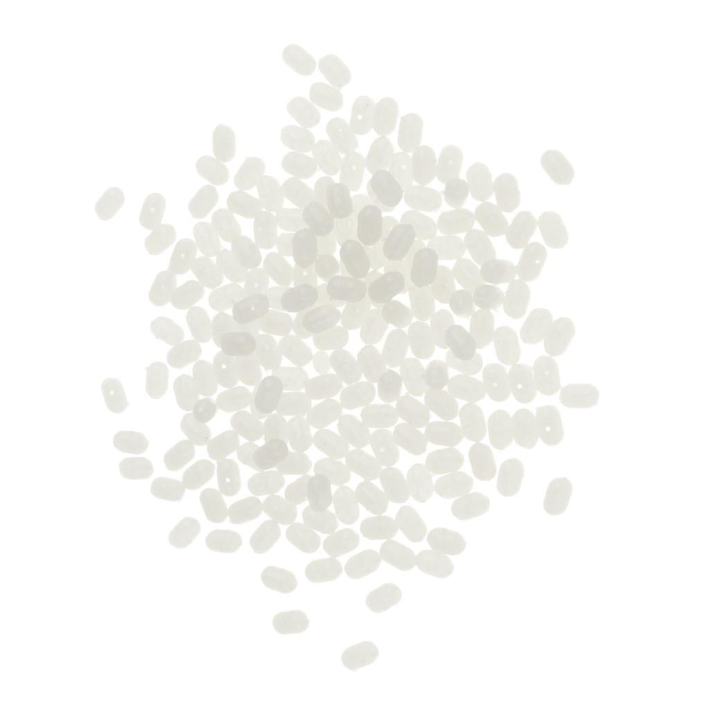 200pcs Transparent Oval Fishing Beads Fishing Stop Beads Fishing Hard Lures