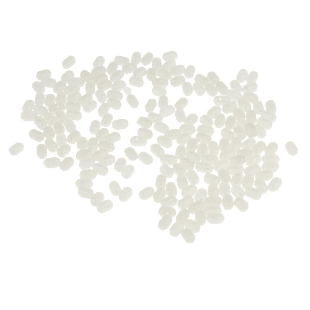 200pcs Transparent Oval Fishing Beads Fishing Stop Beads Fishing Hard Lures