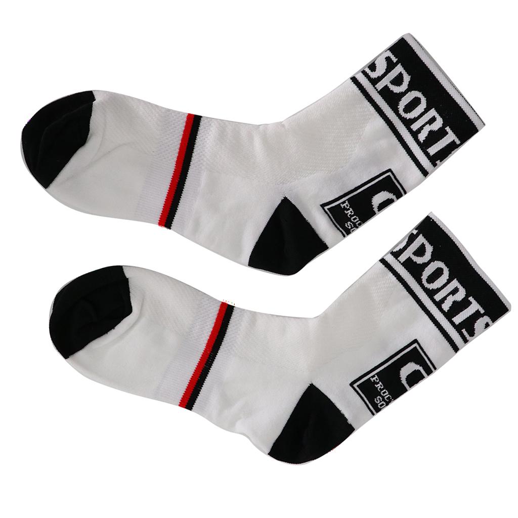 Cycling Socks Sports Running Basketball Anti-Sweat Breathable Socks S White