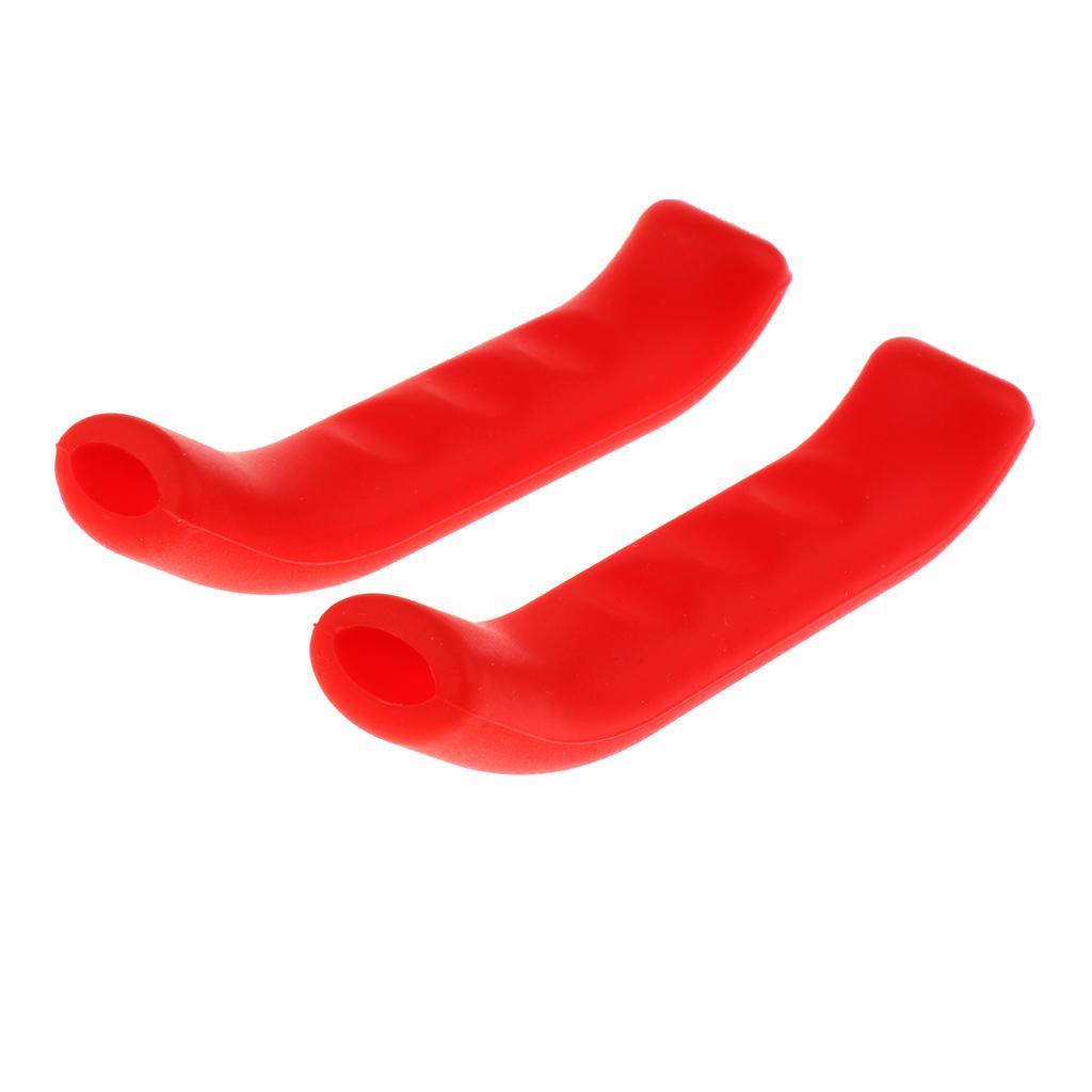 2 Pair Bike Brake Lever Cover Handlebar Grip Protector Brake Sleeve Red Blue