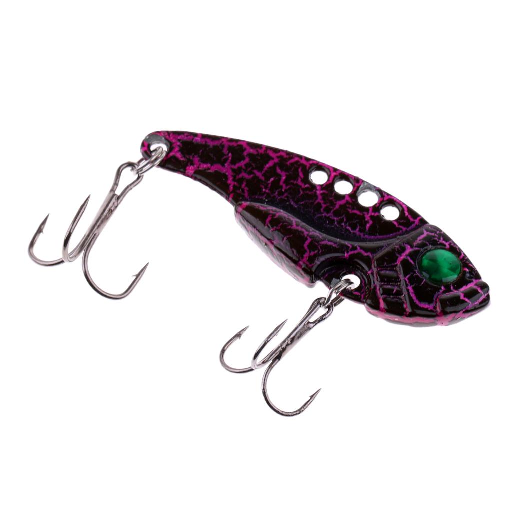 3PCs Fishing Lure Metal VIB Hard Bait Fishing Spoons Tackle Hooks Color B