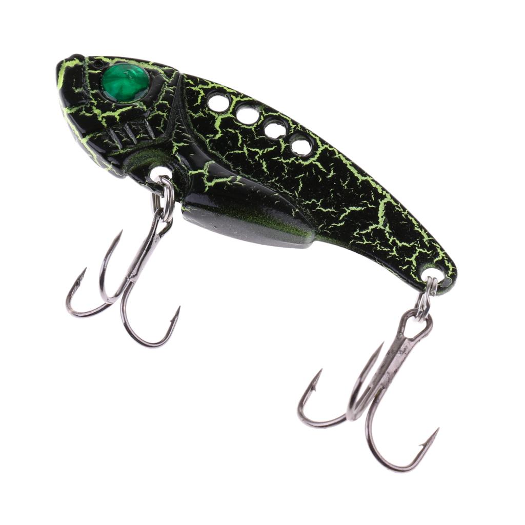 3PCs Fishing Lure Metal VIB Hard Bait Fishing Spoons Tackle Hooks Color D