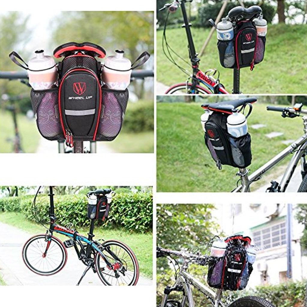 Mountain Road Bike Tail Pouch Road Bicycle Cycling Seat Saddle Bag Black