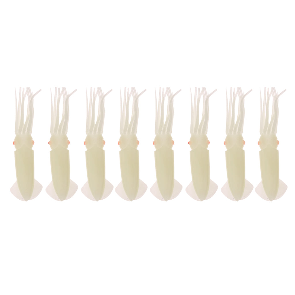 8pcs Squid Lure Skirt Luminous Bait Saltwater Soft Fishing Lures Accessories