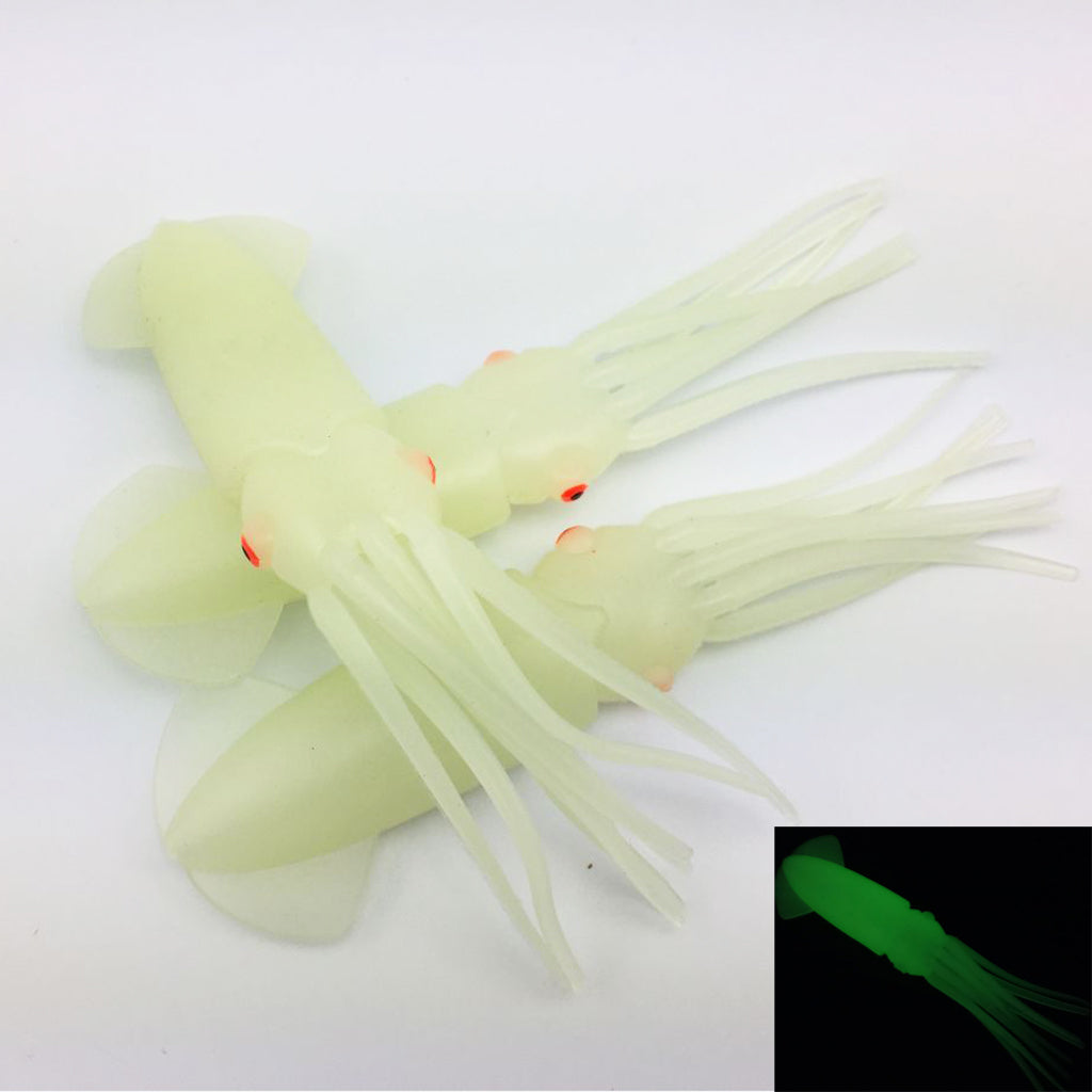 8pcs Squid Lure Skirt Luminous Bait Saltwater Soft Fishing Lures Accessories