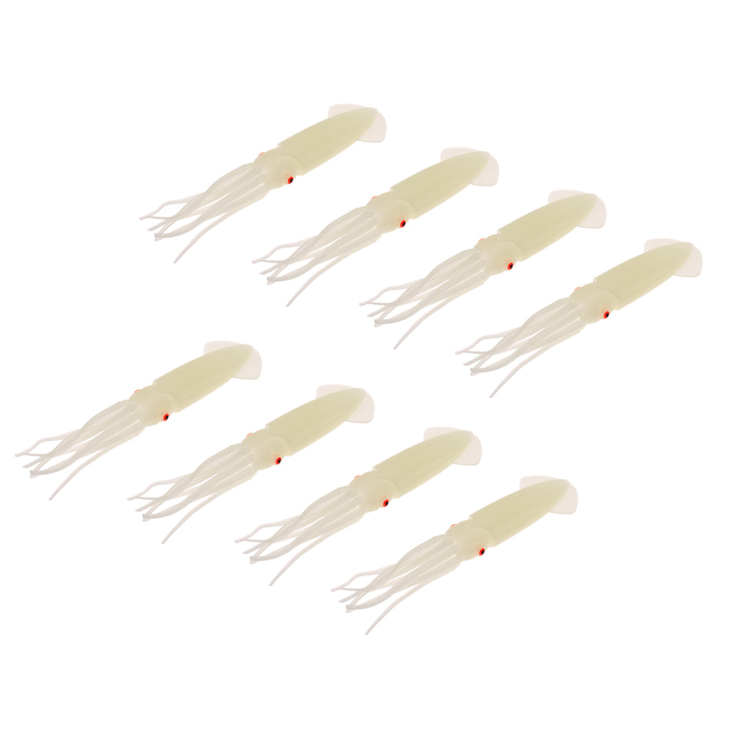 8pcs Squid Lure Skirt Luminous Bait Saltwater Soft Fishing Lures Accessories