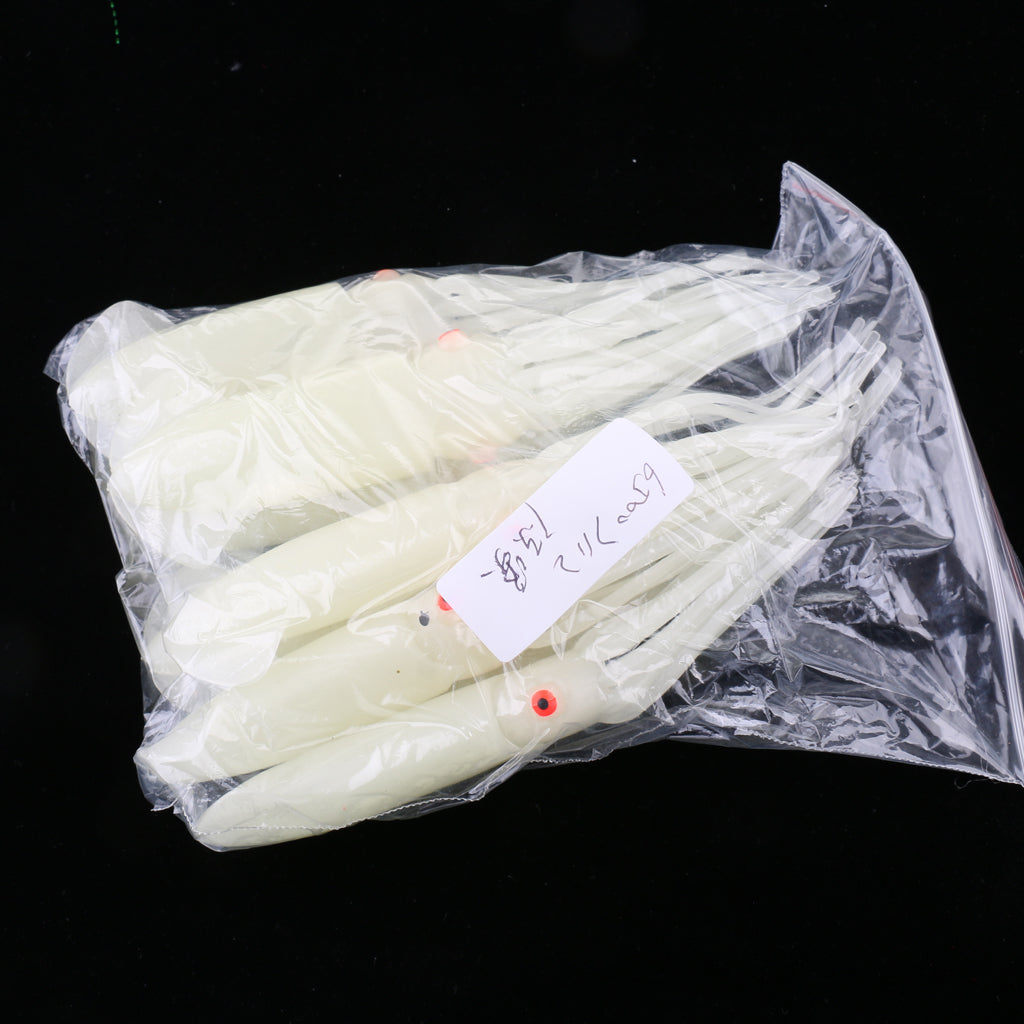 8pcs Squid Lure Skirt Luminous Bait Saltwater Soft Fishing Lures Accessories
