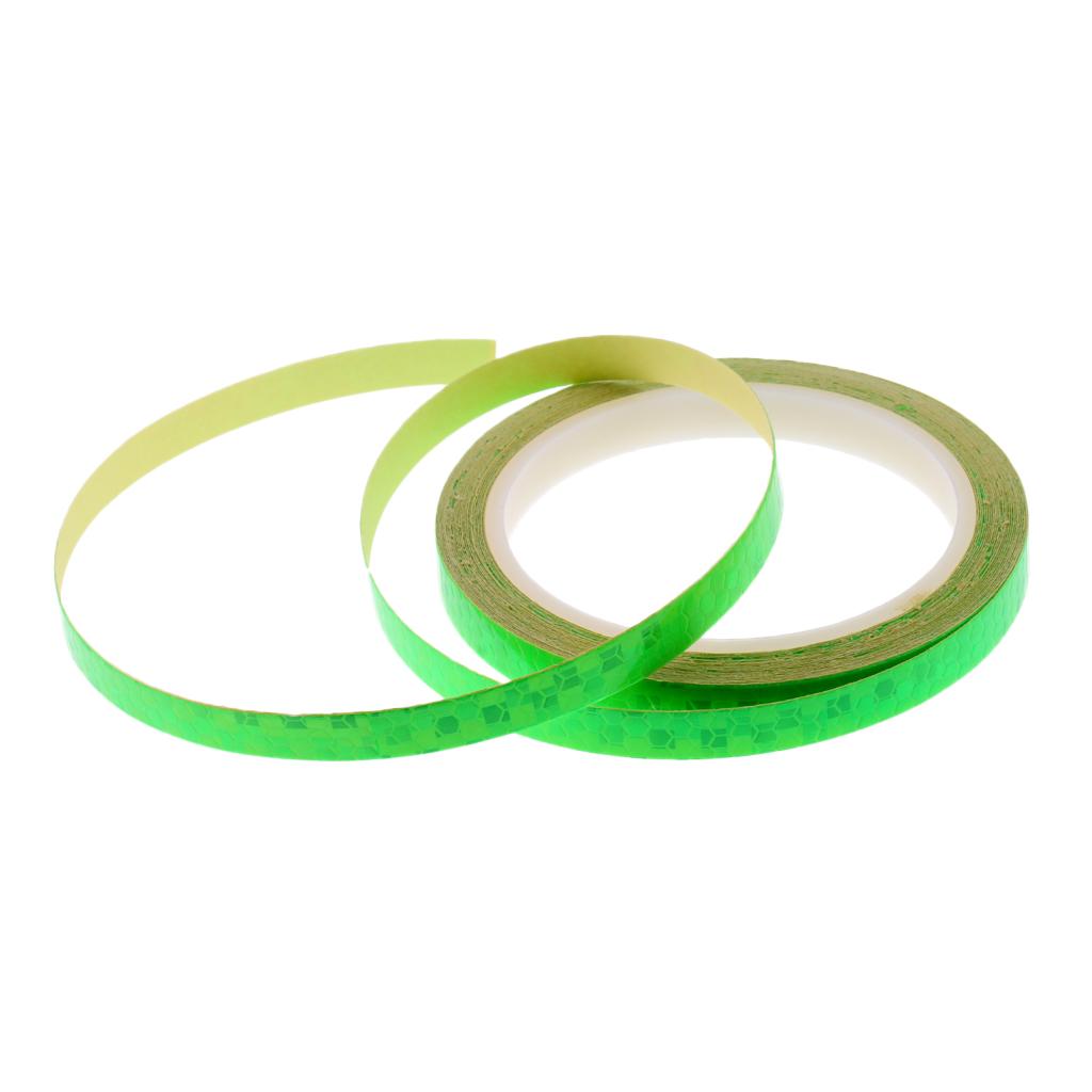 Bike Reflective Wheel Stickers Bicycle Cycling Reflector Tape Green