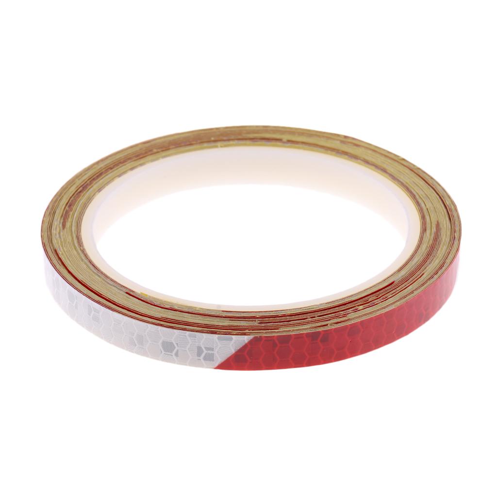 Bike Reflective Wheel Stickers Bicycle Cycling Reflector Tape Red white