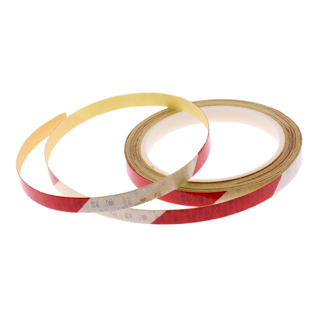Bike Reflective Wheel Stickers Bicycle Cycling Reflector Tape Red white