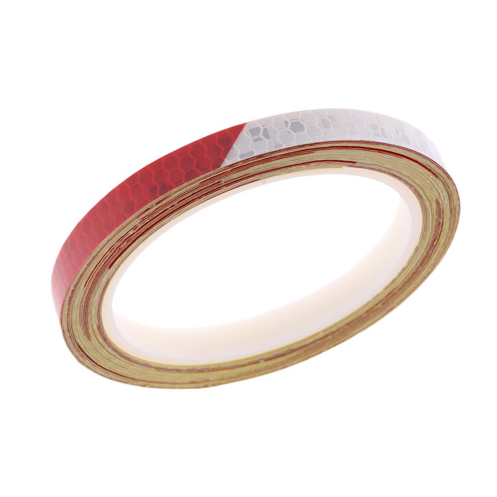 Bike Reflective Wheel Stickers Bicycle Cycling Reflector Tape Red white