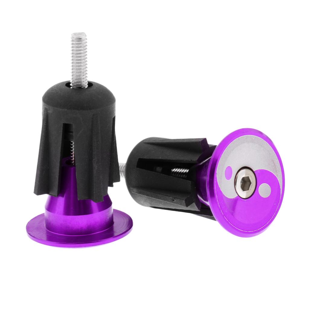 Aluminum Alloy Bicycle Handlebar Grips Cap Bike Handle Bar End Plugs Purple