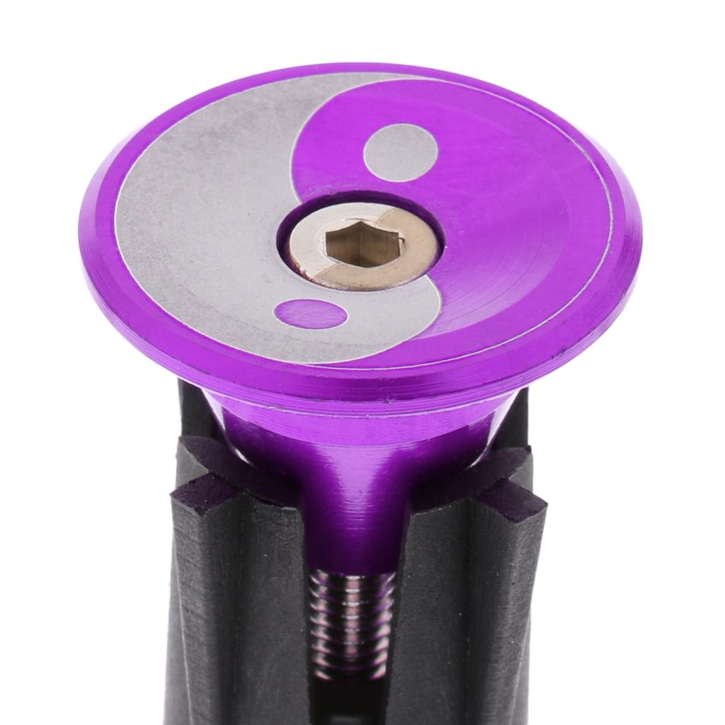 Aluminum Alloy Bicycle Handlebar Grips Cap Bike Handle Bar End Plugs Purple