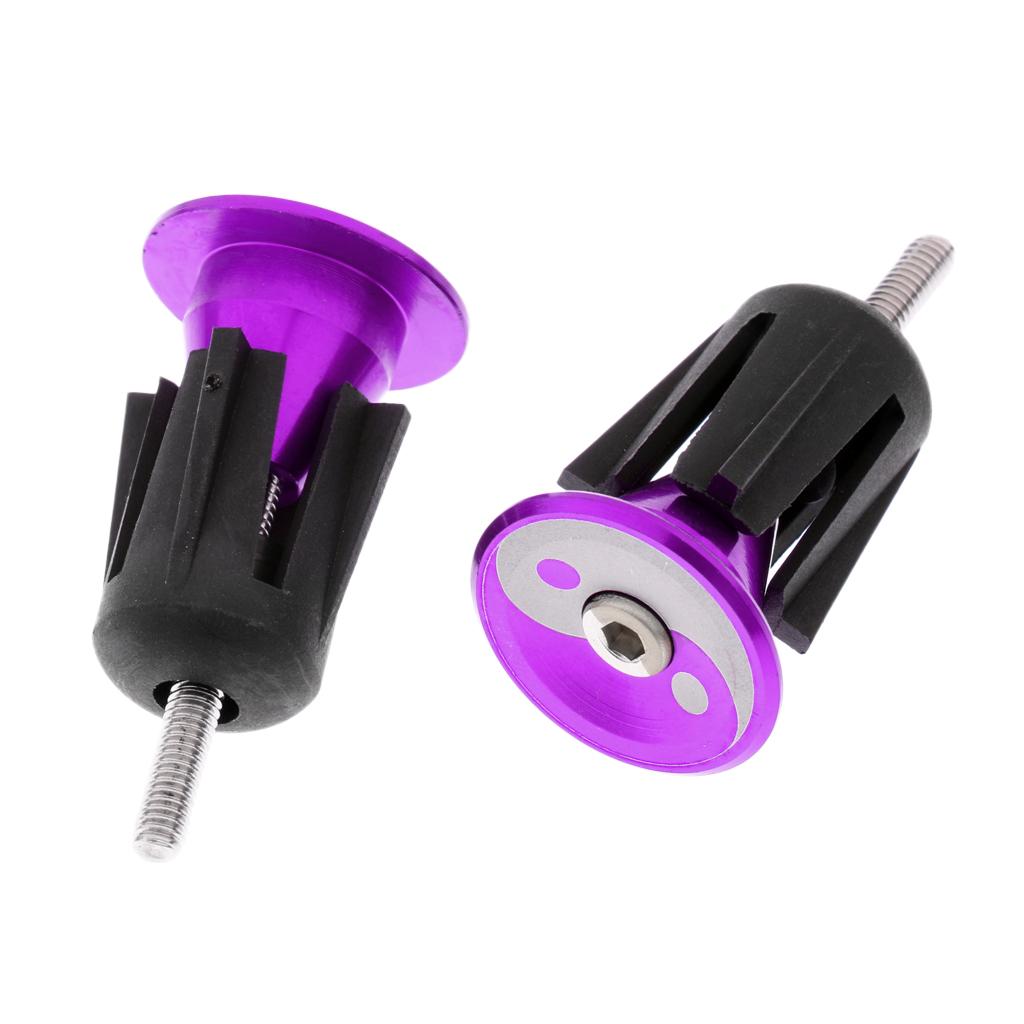 Aluminum Alloy Bicycle Handlebar Grips Cap Bike Handle Bar End Plugs Purple