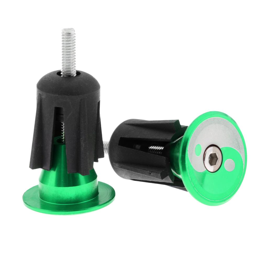 Aluminum Alloy Bicycle Handlebar Grips Cap Bike Handle Bar End Plugs Green