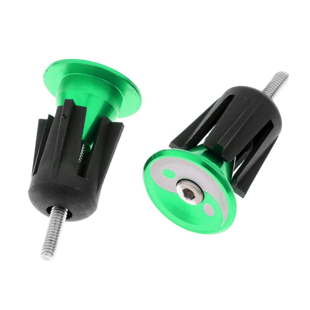 Aluminum Alloy Bicycle Handlebar Grips Cap Bike Handle Bar End Plugs Green
