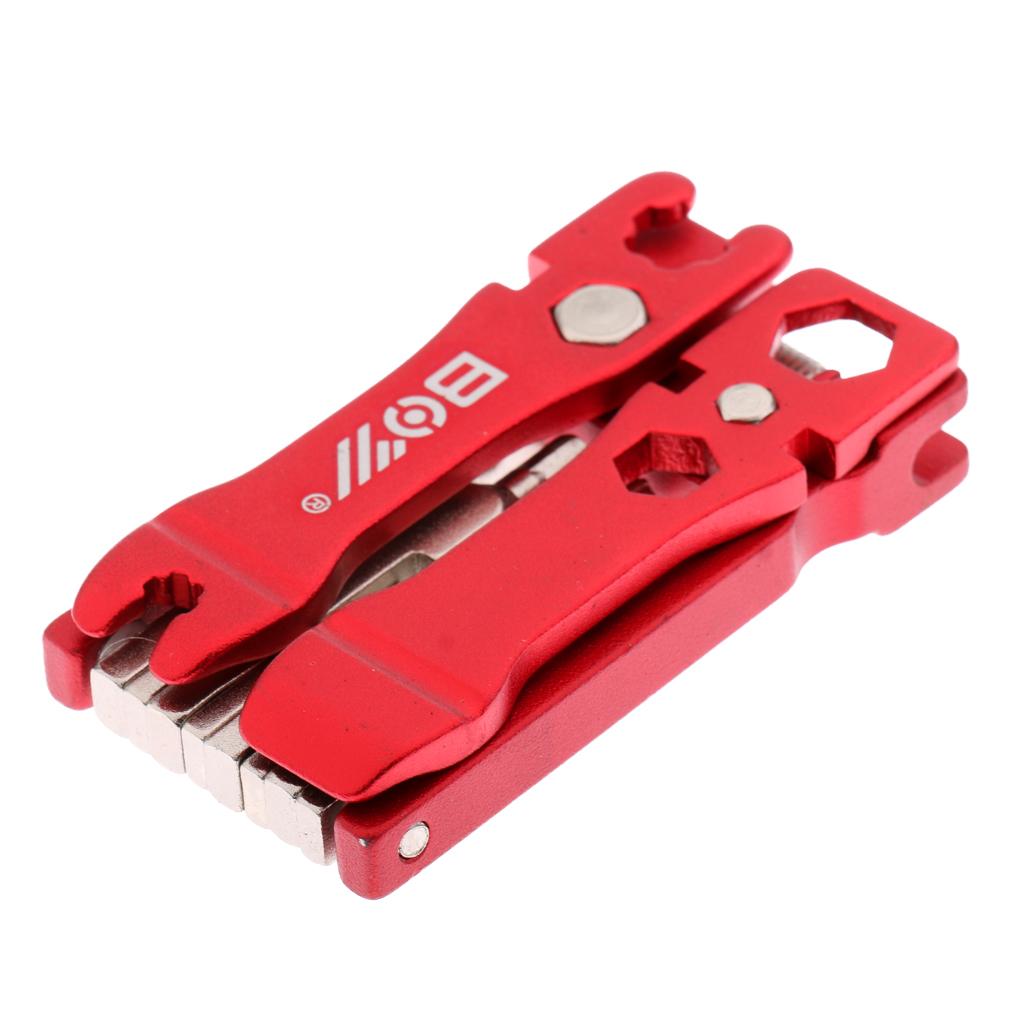 2pcs Multi Tool Bike Multitool Bicycle Combination Repair Set Red + Black