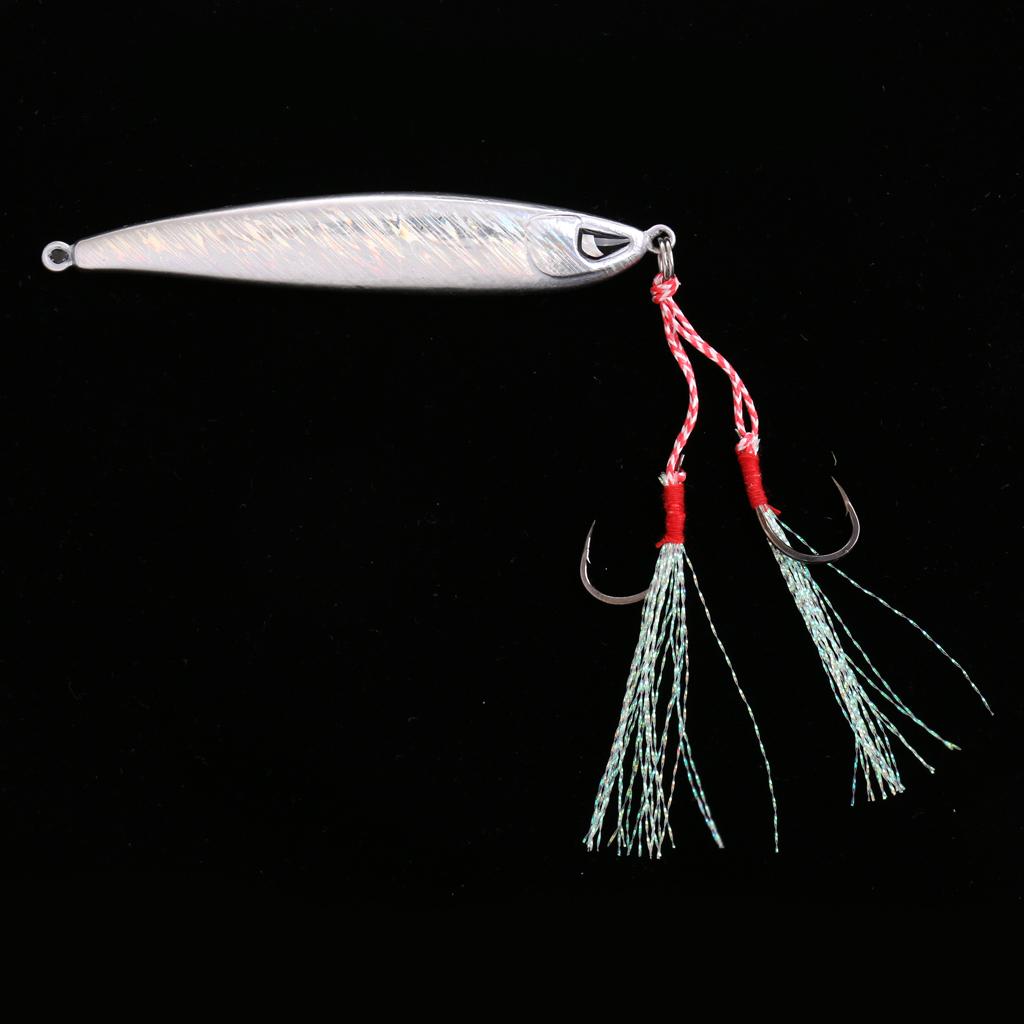 Fishing Lure Lead Fish Metal Jigging Wobbler Crankbaits Bass Baits 60g White