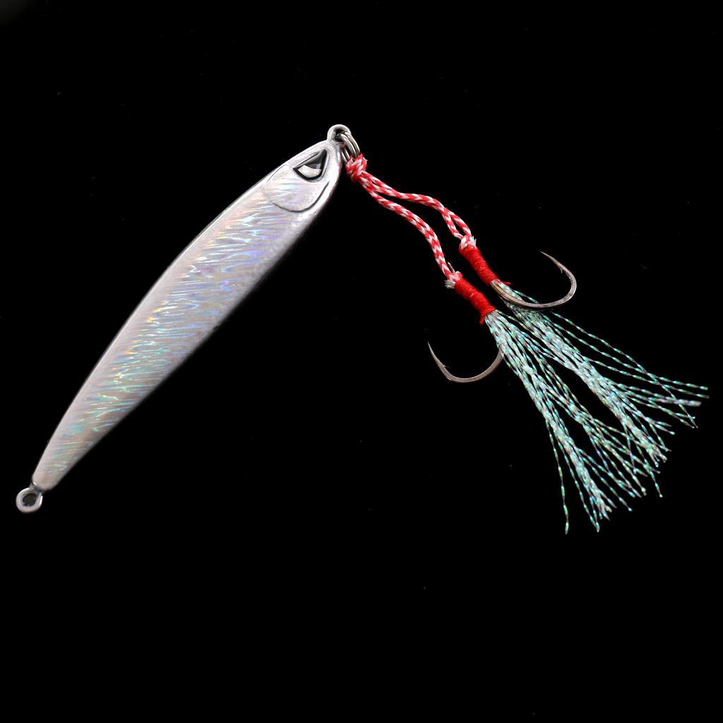 Fishing Lure Lead Fish Metal Jigging Wobbler Crankbaits Bass Baits 60g White