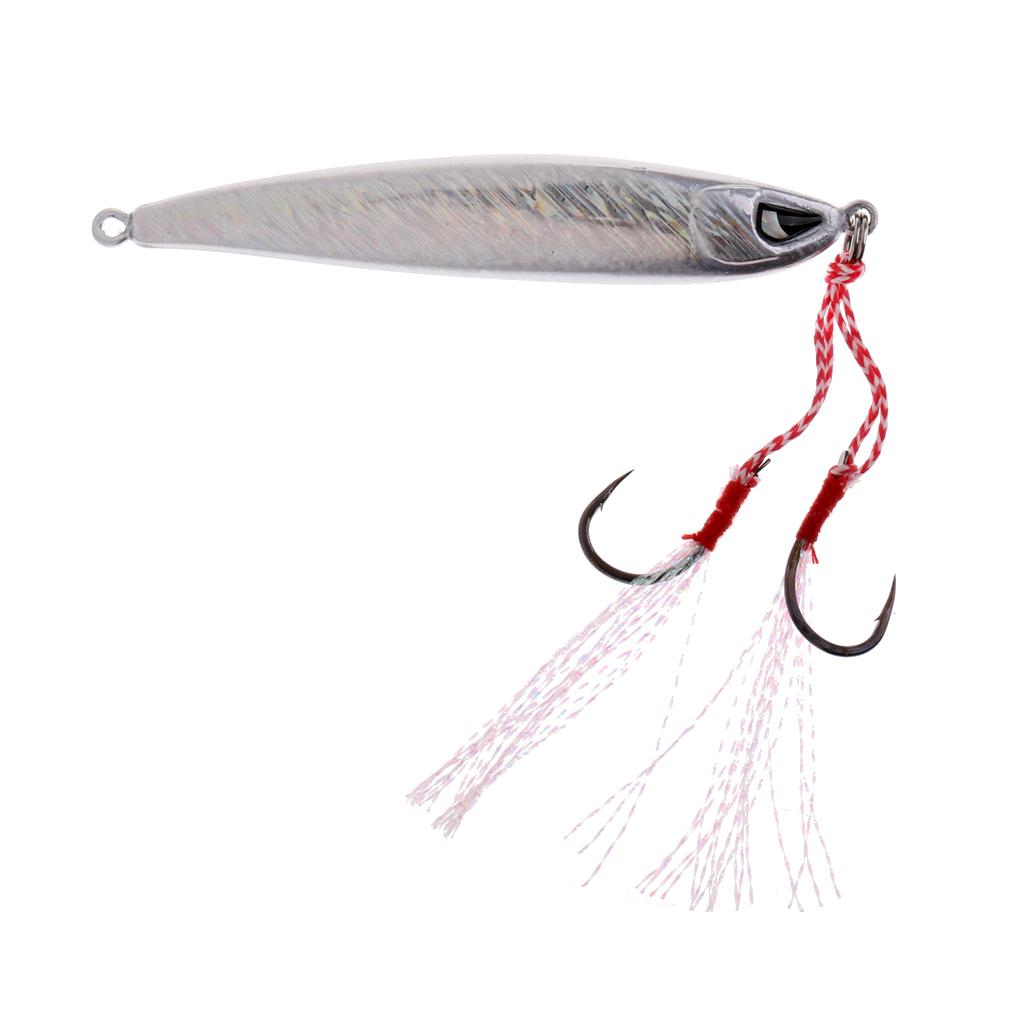 Fishing Lure Lead Fish Metal Jigging Wobbler Crankbaits Bass Baits 60g White