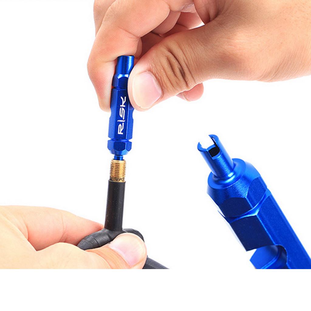 Bicycle Tire Valve Core Removal Tool+Bike Chainring Bolt Peg Spanner Wrench