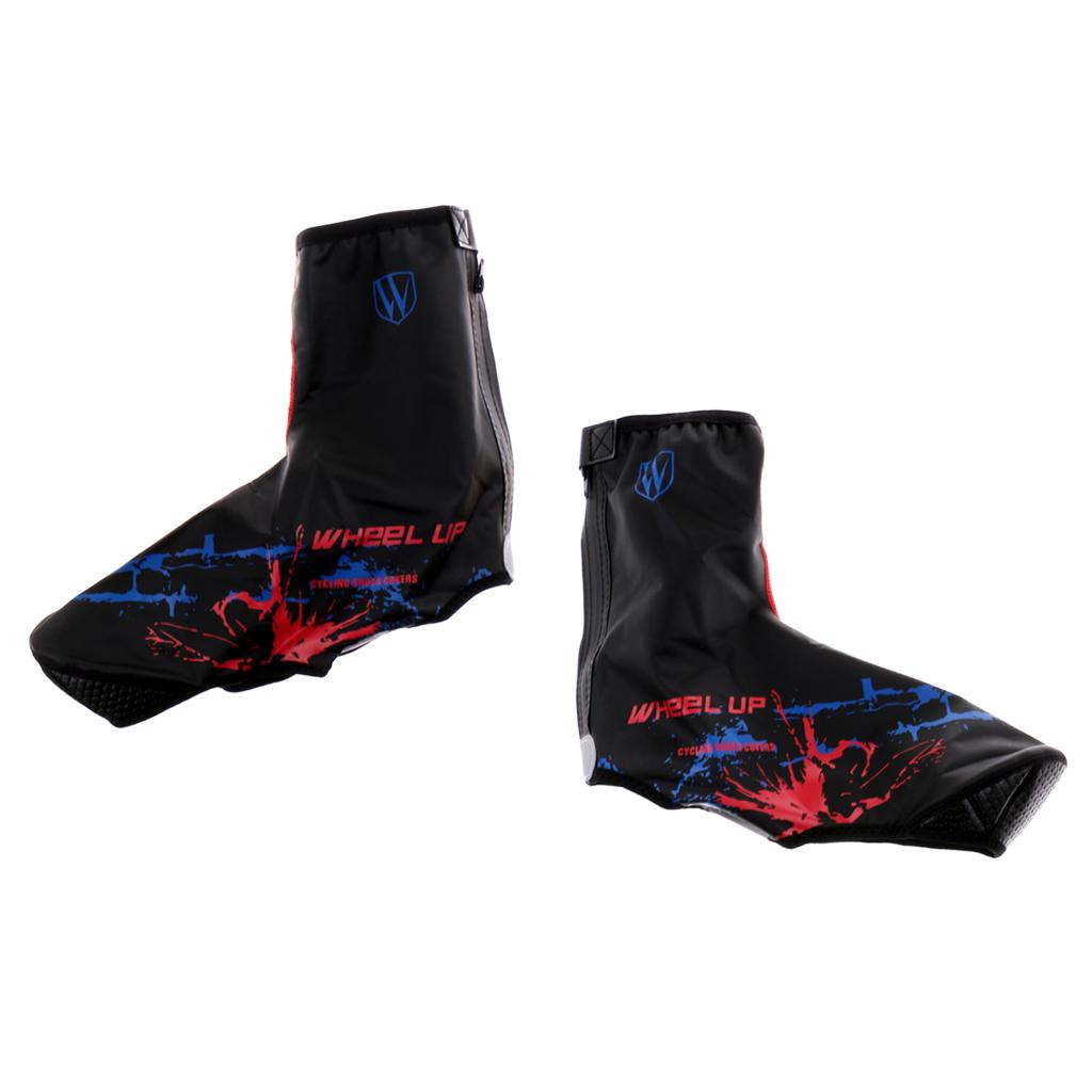 Winter PU Waterproof Cycling Shoe Covers Bike Bicycle Warm Overshoes Red