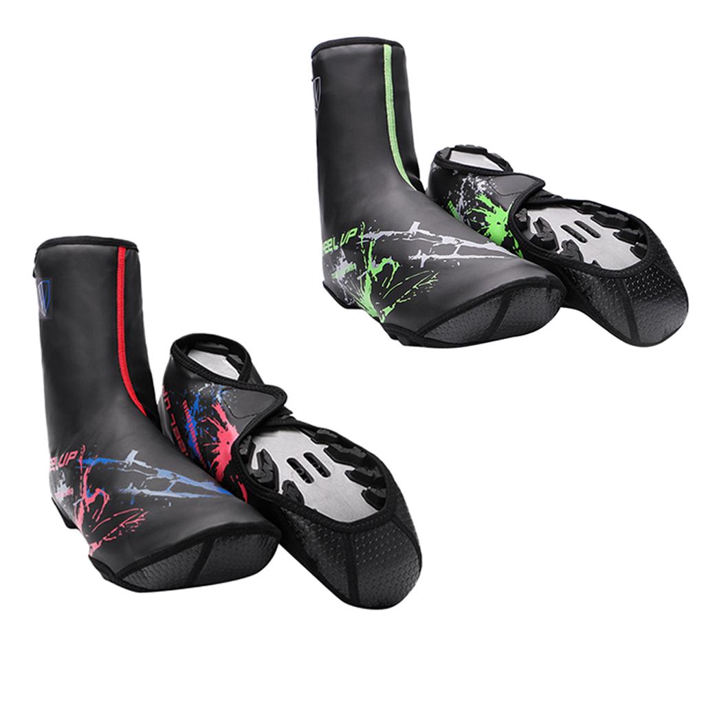 Winter PU Waterproof Cycling Shoe Covers Bike Bicycle Warm Overshoes Red