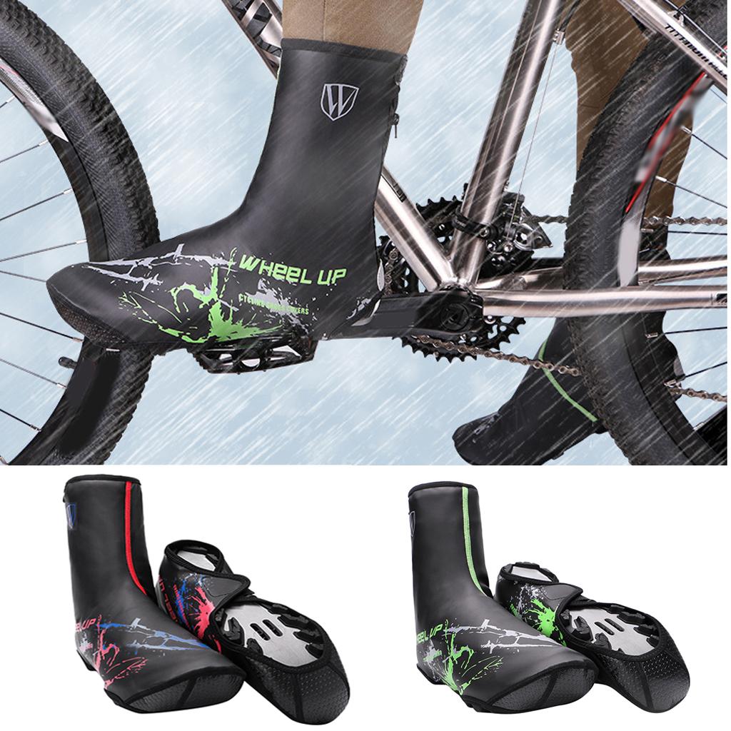 Winter PU Waterproof Cycling Shoe Covers Bike Bicycle Warm Overshoes Red