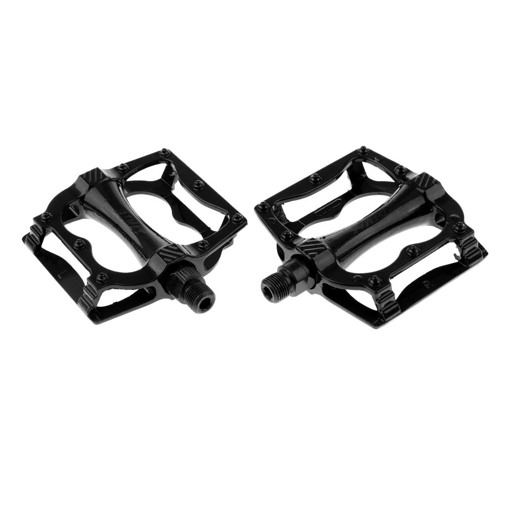 Integrally-molded Bike Bicycle Pedals 9/16 Bearing Platform Pedals Black"
