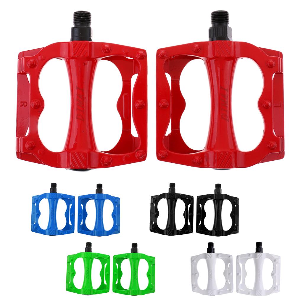 Integrally-molded Bike Bicycle Pedals 9/16 Bearing Platform Pedals Black"
