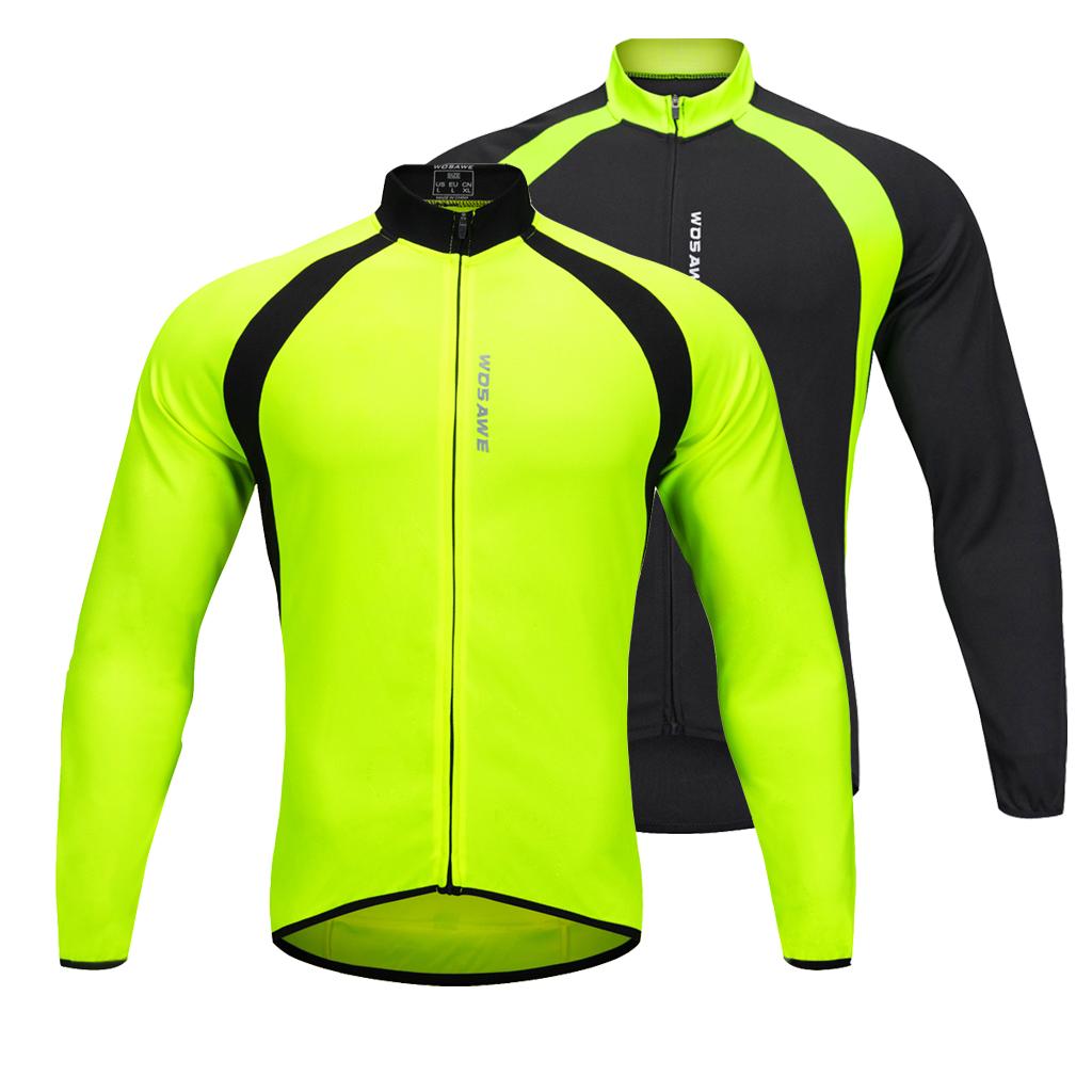 Cycling Jersey Long Sleeve Bike Bicycle Shirt Cycling Clothing Top XXL Green