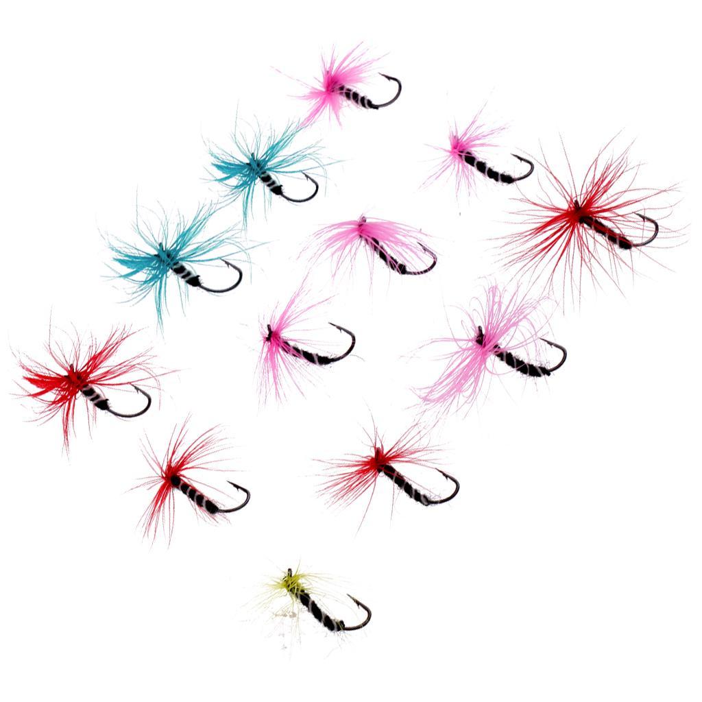 12pcs Fly Fishing Flies Colorful Bass Nymph Fly Assortment Fishing Lure 004#