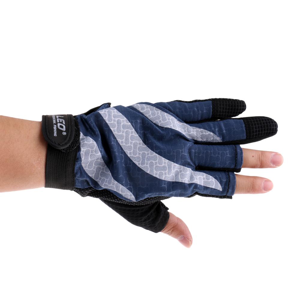 3 Cut Finger Waterproof Fishing Gloves Hunting Anti-Slip Mitts Cycling  B