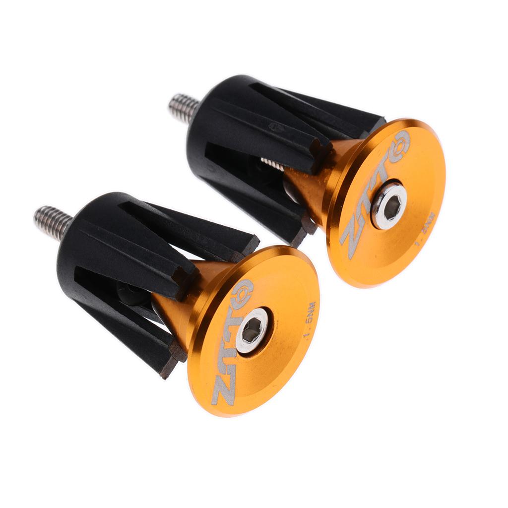 1 Pair Alloy Bike Bicycle Handlebar End Grips Plugs Handle Bar Caps Gold