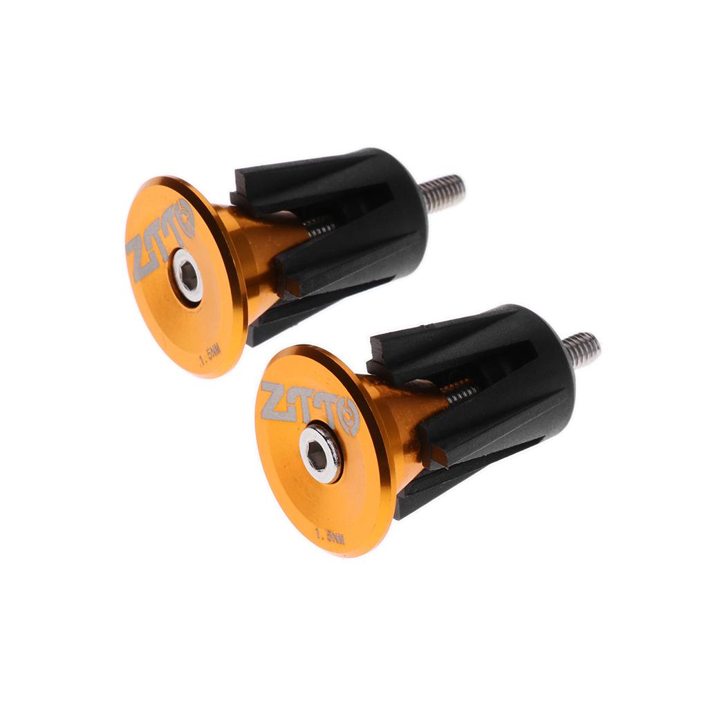1 Pair Alloy Bike Bicycle Handlebar End Grips Plugs Handle Bar Caps Gold