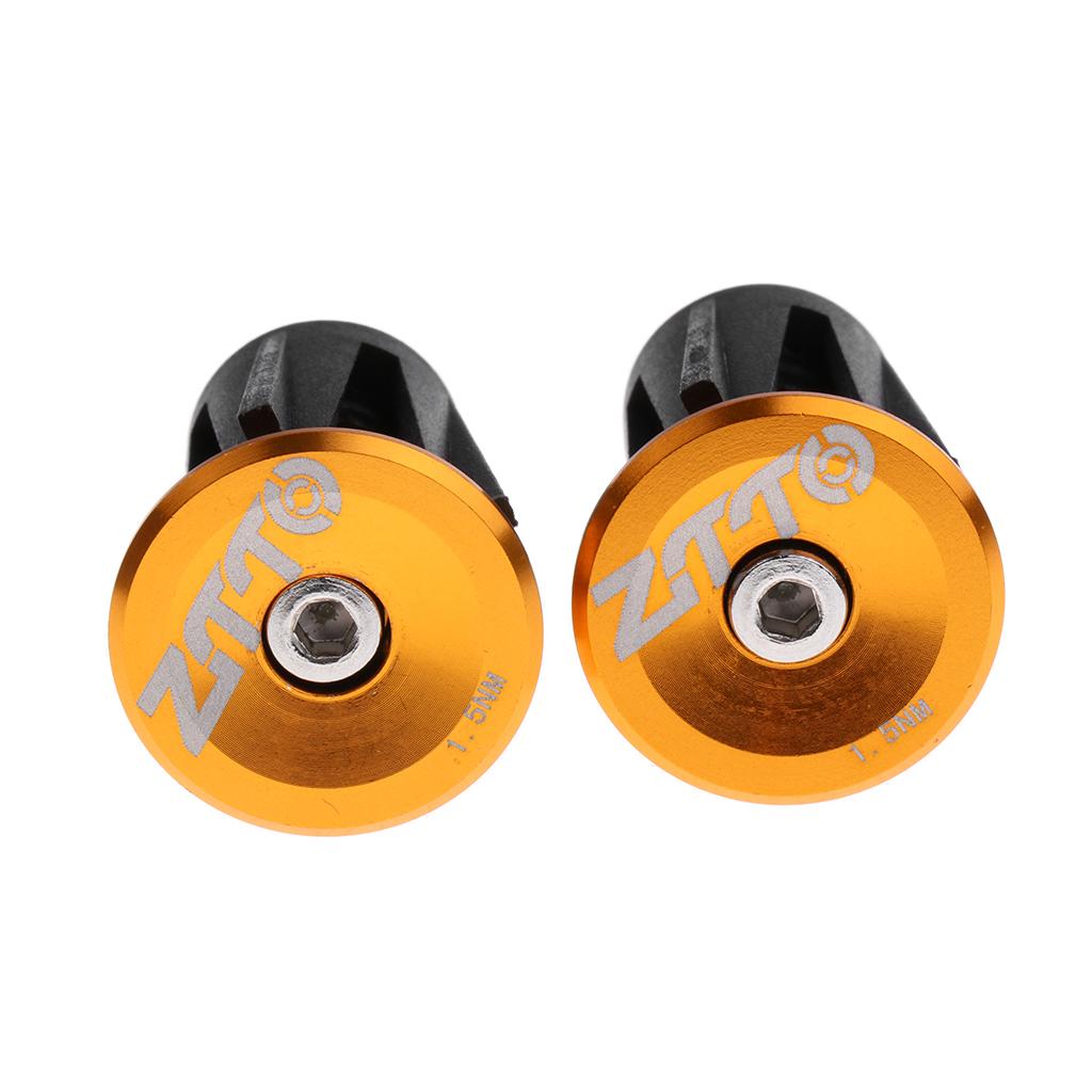 1 Pair Alloy Bike Bicycle Handlebar End Grips Plugs Handle Bar Caps Gold