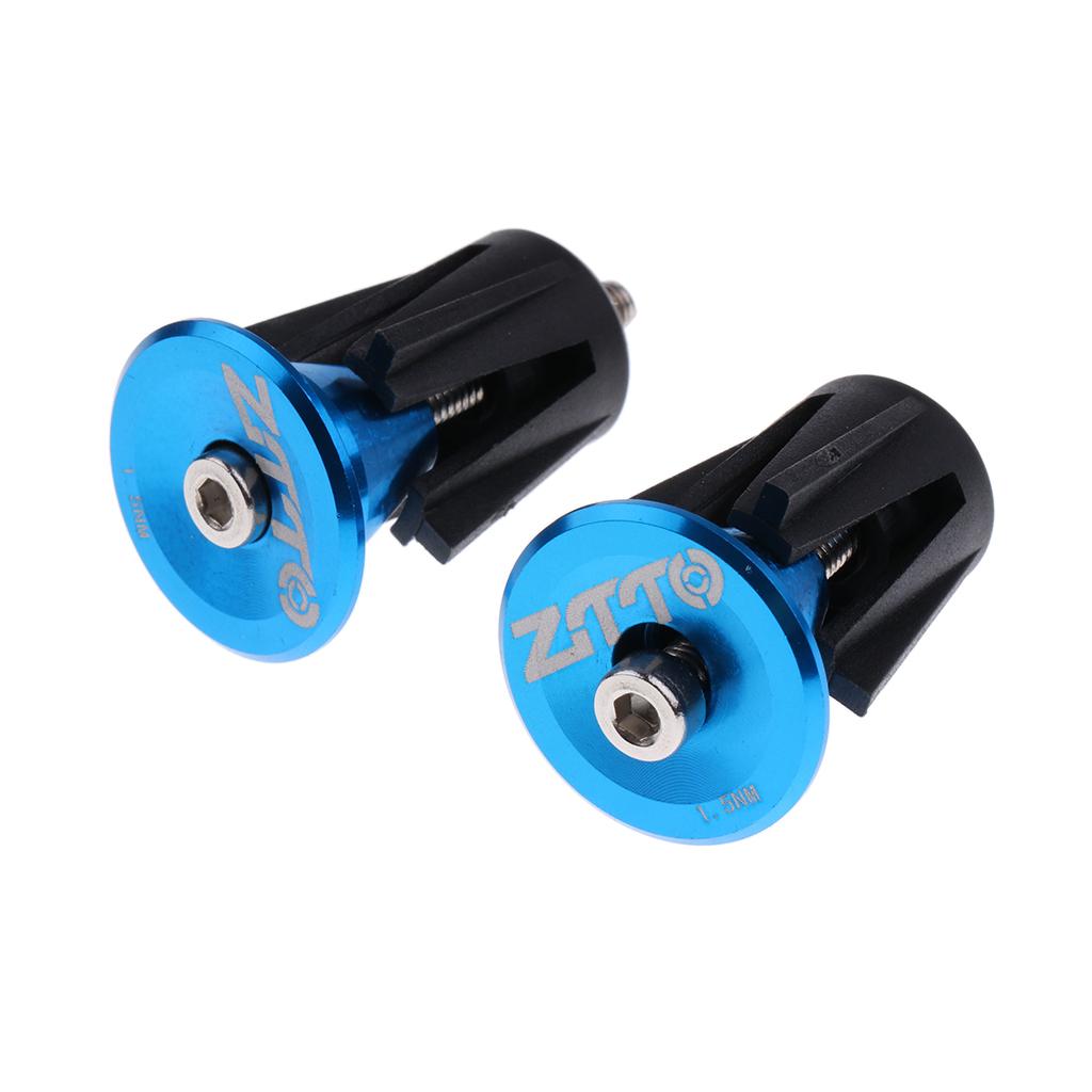 1 Pair Alloy Bike Bicycle Handlebar End Grips Plugs Handle Bar Caps Blue